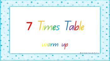 Preview of 7 Times Table Warm Up ACARA C2C Common Core aligned PowerPoint