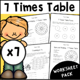 7 Times Table Worksheet Pack | Multiplication Facts Activities