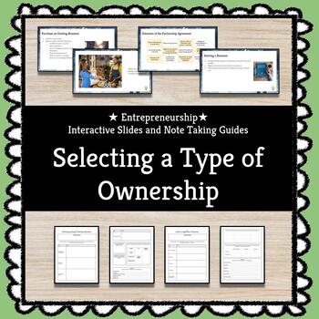 Preview of ★ Types of Business Ownership ★ Entrepreneurship Slides + Note Taking Guides