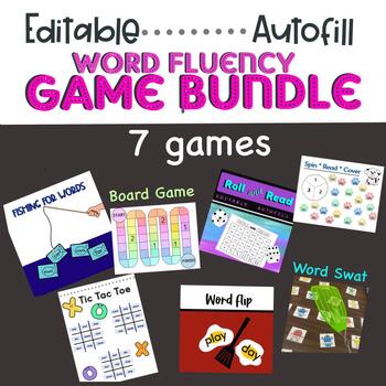 Preview of Editable Autofill WORD GAMES SoR Phonics Reading intervention  BUNDLE fluency