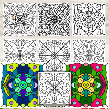 Preview of 7 Wondeful Mandala Coloring Pages "Mental Health Awareness"