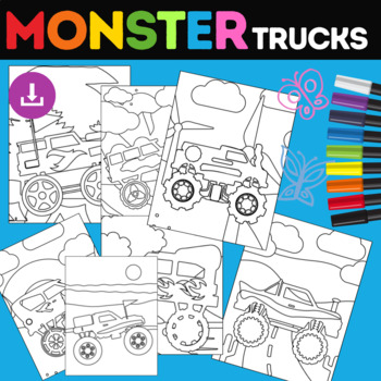 Monster Truck Dot Markers Coloring Book Graphic by Funnyarti
