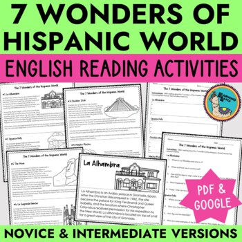 Preview of 7 Wonders of Hispanic World Readings in English