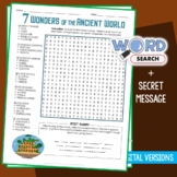 7 Wonders of the Ancient World Word Search Puzzle Activity