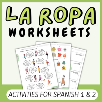 Preview of 7 Worksheets for the Clothes Unit in Spanish Class - La Ropa