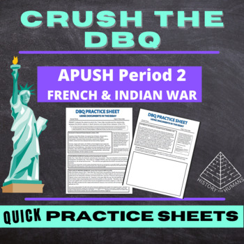 Preview of 7 Years War DBQ WritingPractice Sheet | Period 3 | APUSH