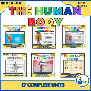 Preview of Human body systems. 10 complete units: Digital, slides, worksheets, practicals