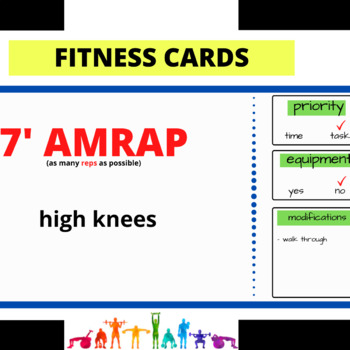 Preview of 7-minute Fitness Workout Cards - Single Exercise / Task Oriented / Body Weight