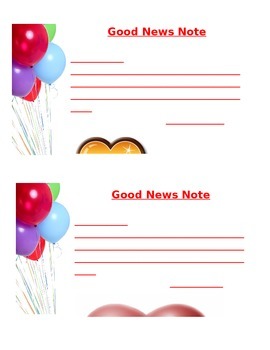 Preview of 7 printable good news notes