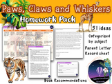 Paws, Claws & Whiskers Homework Pack - 51 Tasks