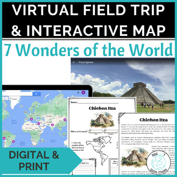 Preview of 7 wonders of the world virtual field trip and map activities middle school