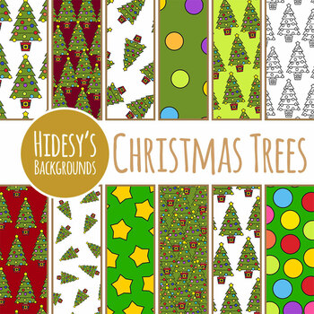 Preview of 70,000 Review Freebie!  Christmas Tree Digital Paper / Backgrounds Clip Art