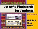 70 Affix Flashcards for Middle and High School Students