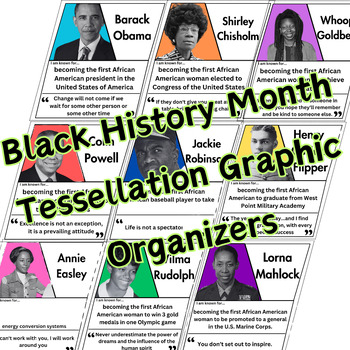 Preview of 70 Black History Month Graphic Organizer Tessellations