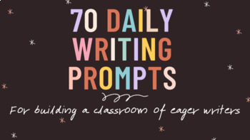 Preview of 70 Daily Writing Prompts FREEBIE Distance Learning