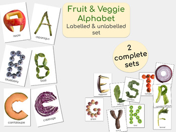 Preview of Fruit & Vegetable Bulletin Board Letters - Food Font Healthy Eating