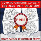 70 Mazes Worksheets Activity for Kids With Solution - in Different Forms