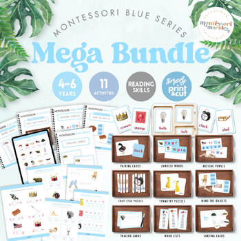Preview of 55% OFF MEGA BUNDLE | Montessori Blue Series Printable Learning Resources
