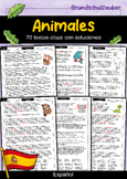 70 textos cloze con solución - Animales (Español)