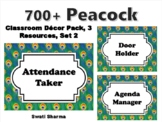 700+ Peacock Classroom Décor Pack #172, 3 Resources, Set 2