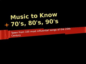 Preview of 70s, 80s, 90s Influential Music