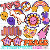 70s Doodles Hippie Retro Elements Clipart