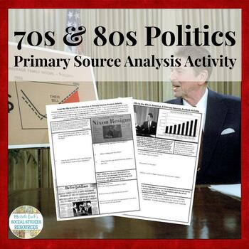 Preview of 70s and 80s in America Primary Source Analysis Activity Reagan Reaganomics