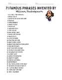 71 Famous Sayings Invented by Shakespeare Handout
