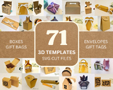 71 SVG Bundle, 3D SVG Box Templates Graphic