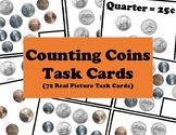 72 Counting Coins Task Cards