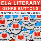 72 ELA Genre Buttons in PNG Format Red, Blue and B&W