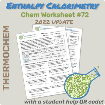 Preview of 72-Enthalpy Calorimetry Worksheet