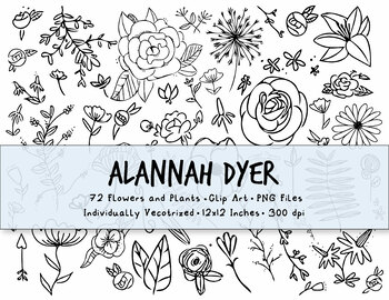 Preview of 72 Flowers and Plants Clip Art Bundle | Flower png| Cut Files| Plants| Nature