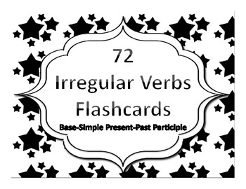 Preview of 72 Irregular Verbs Flashcards