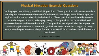 Preview of Preview Physical Education Essential Questions