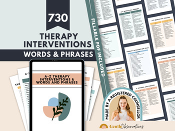 Preview of 730 Therapy Interventions & Therapy Verbiage for Report Writing & Session Plans