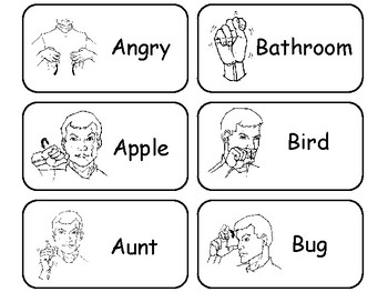 74 American Sign Language Picture Word Flash Cards Learn