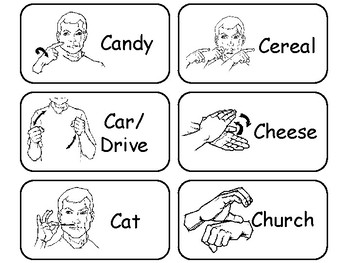 74 American Sign Language Picture Word Flash Cards. Learn American Sign ...