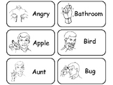 74 American Sign Language Picture Word Flash Cards. Learn American Sign Language