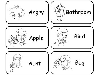 Details about   23 Intermediate Level Kindergarten American Sign Language Word Flash Cards Lami 