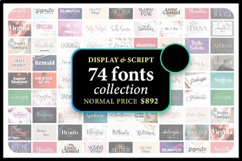 Preview of Discover a Spectacular Display and Script Font Collection -74 Fonts for Only $15