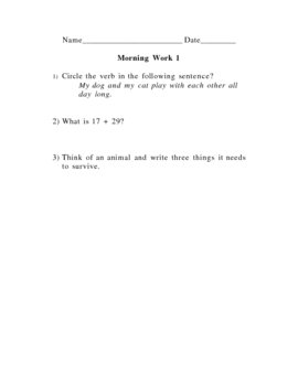 Preview of 75 Days of Morning Work - 4th Grade - covers all testing areas