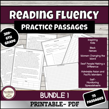 Preview of 75 Differentiated Reading Fluency Passage Bundle 1 (3rd-6th)