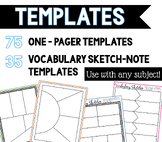 75 One Pager & 35 Vocabulary Sketch Note Templates
