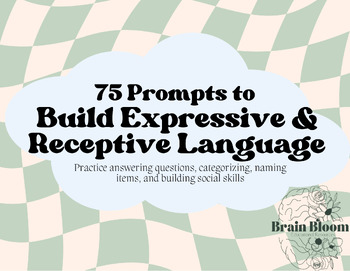 Preview of 75 Prompts to Build Expressive and Receptive Language | Speech Therapy