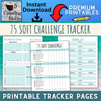 Preview of 75 Soft Challenge Tracker, Andy Frisella, 75 Soft Printable Planner, Habit