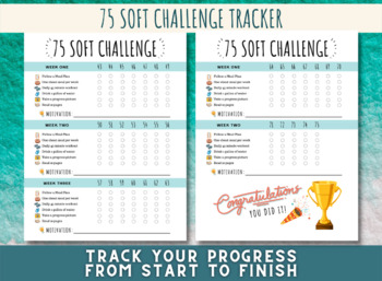 75 Day Soft Challenge Tracker *Instant Download*