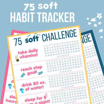 Preview of 75 Soft - New Year's Challenge Habit Tracker 2024