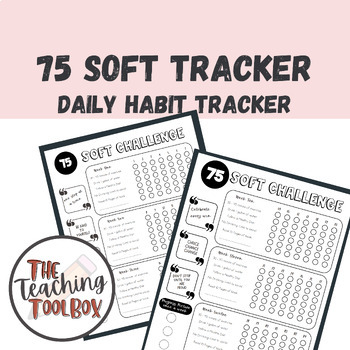 Preview of 75 Soft Teacher Tracker, Habit Tracker, Editable Google Slide: PDF and EDITABLE