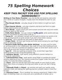 75 Spelling Homework Choices